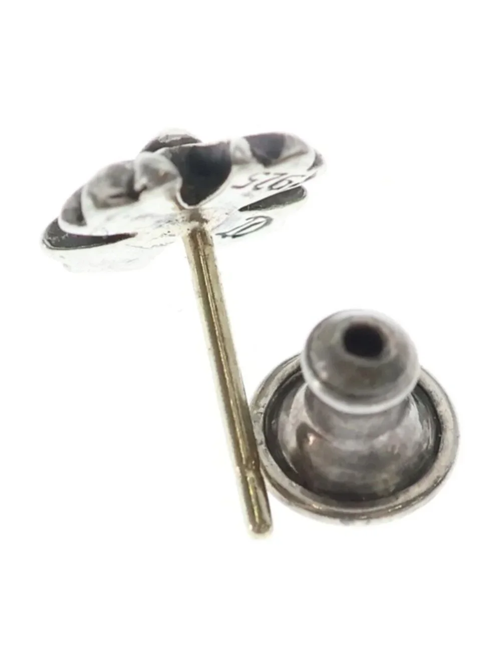 Chrome Hearts No2 CH Pls CH Plus Stud Earrings Silver